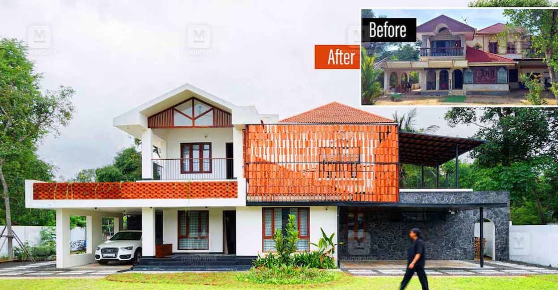 The front yard was quite plain and that has been turned into a beautifully curated landscape by paving tiles and grass in alternate layers. Photo: Special arrangement
