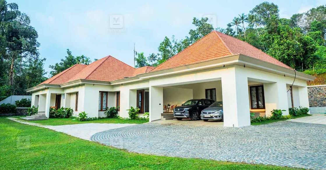 The surrounding landscape too has been designed elegantly to complement the elevation of the house. Photo: Special arrangement