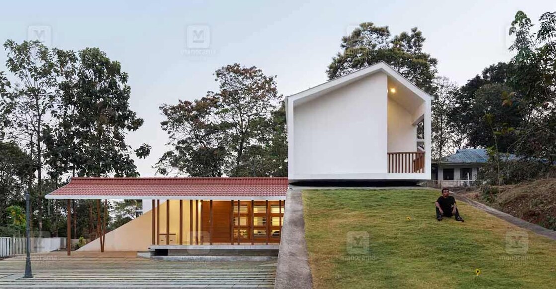 The distinctive shape of the elevation is what makes this contemporary abode stand apart. Photo: Special arrangement