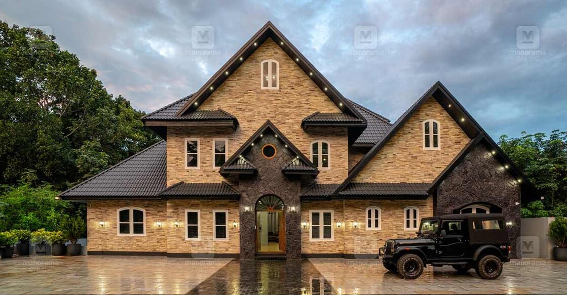 Rain shades and projections to suit the weather pattern in Kerala are some of the additions, which compromise with the European architectural style. Photo:Ajith