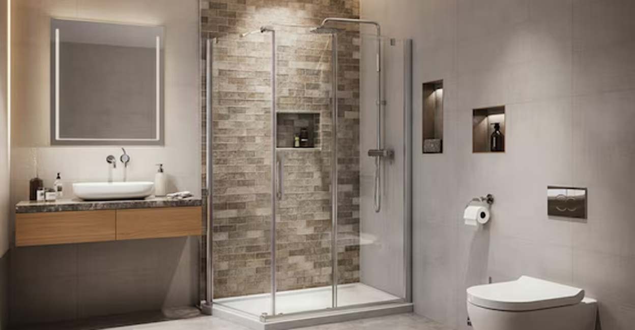 New-generation toilet or bathrooms are a hallmark of modern homes in Kerala. Photo: AI-generated image