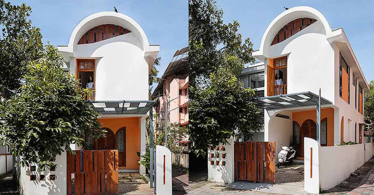 The elevation that features two dome shaped roofs is the highlight of the house. Photo: Special arrangement