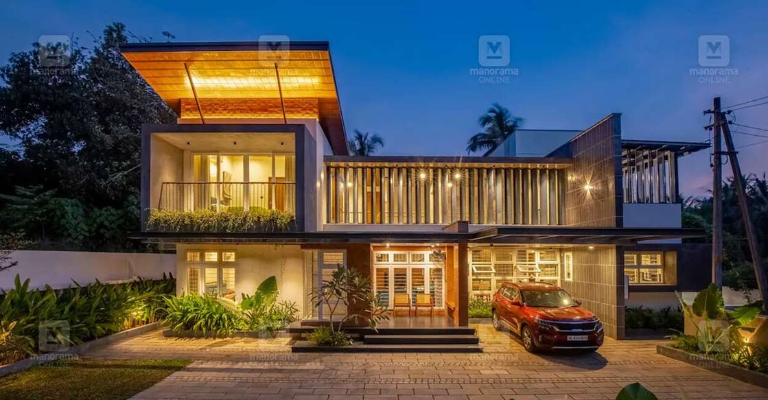 GI louvres and the sloped single roof are the highlights of the box-style structure. Photo: Special arrangement