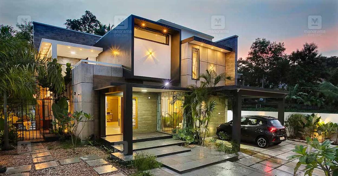 tvpm-house-01-c The structure is designed in flat box-style to suit the rectangular plot. Photo: Special arrangement