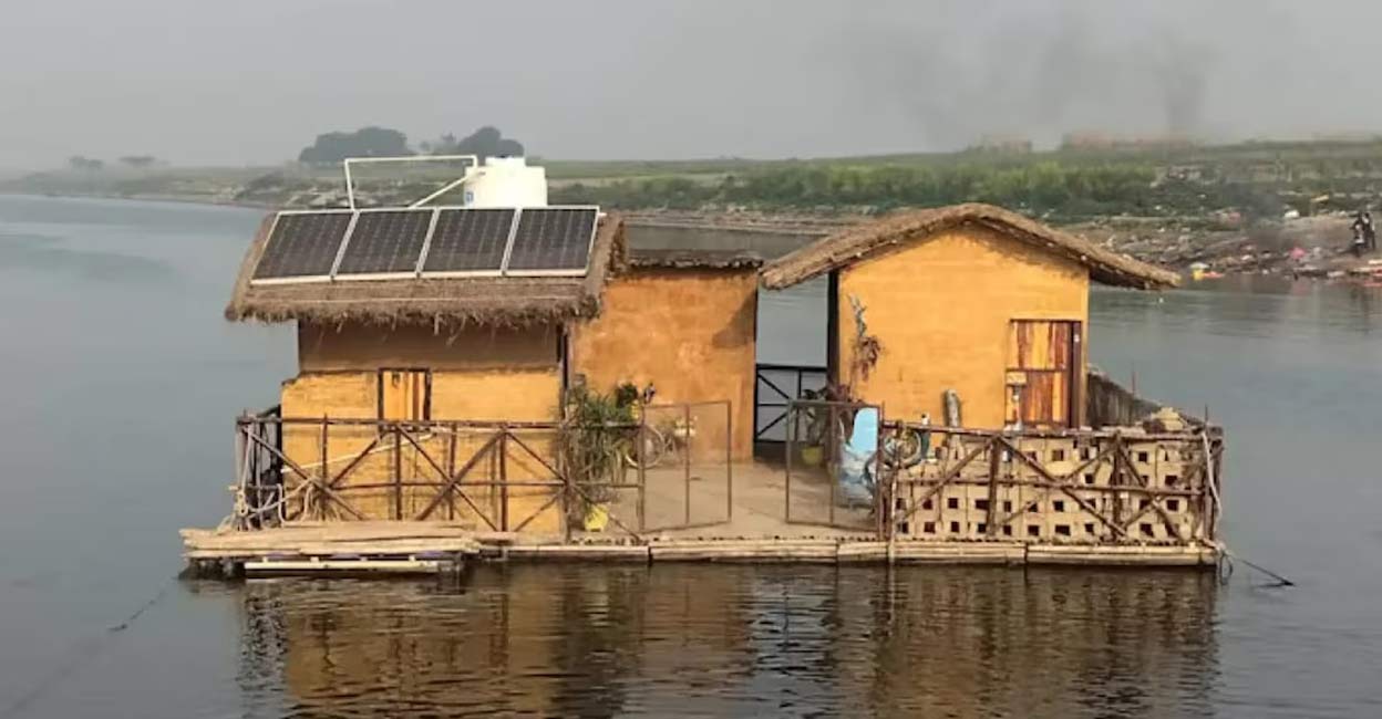 floating-house-c Solar panels have been installed to generate electricity. Image courtesy: instagram.com/param_shant/