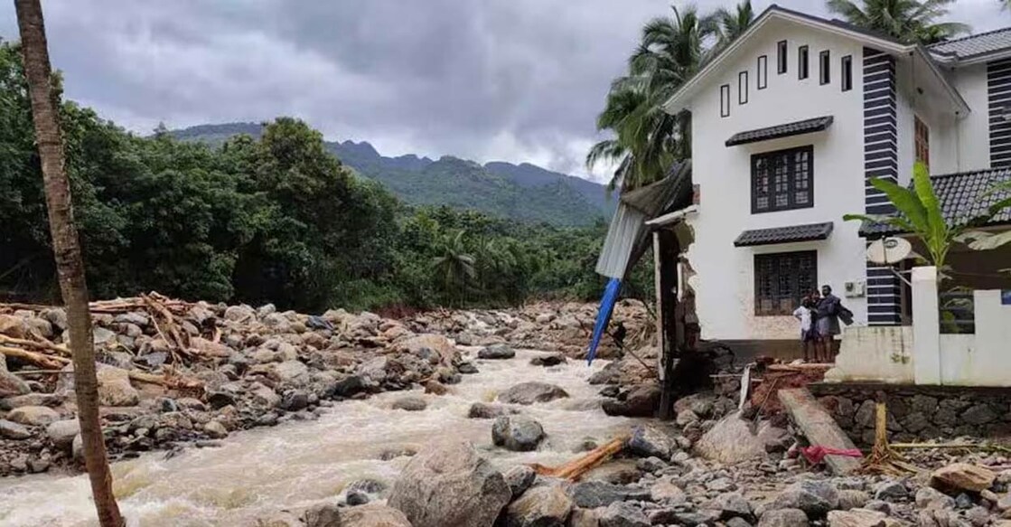Do not ignore official instructions to move to relief camps or other safe areas. A house damaged in the landslide in Mundakkai, Wayanad. Photo: Special arrangement