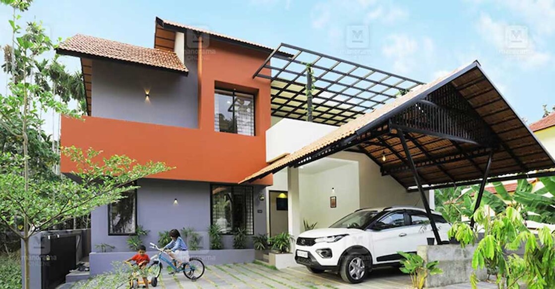 The GI truss roof is paved with traditional mud tiles. Photo: Special arrangement