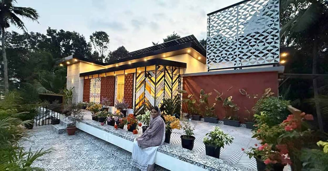 Instead of a concrete roof, sheets were used for the new house's upper floor.  Photo: Special arrangement
