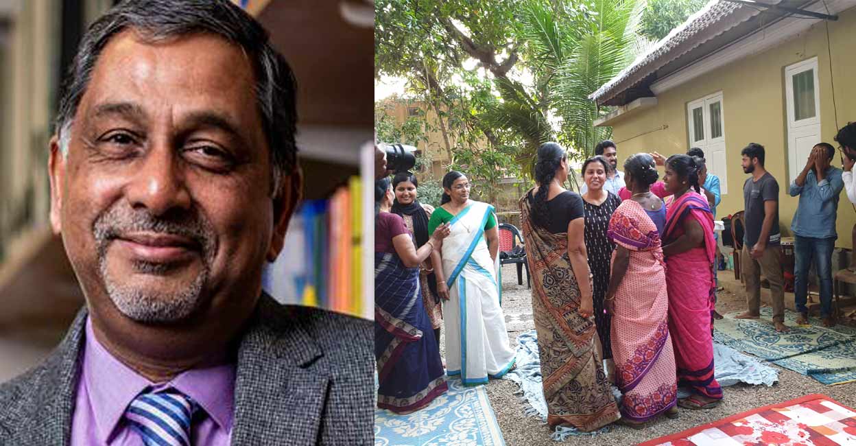 Dr Raghu Raghavan (L), a play performed as part of mental health awareness programme (R)