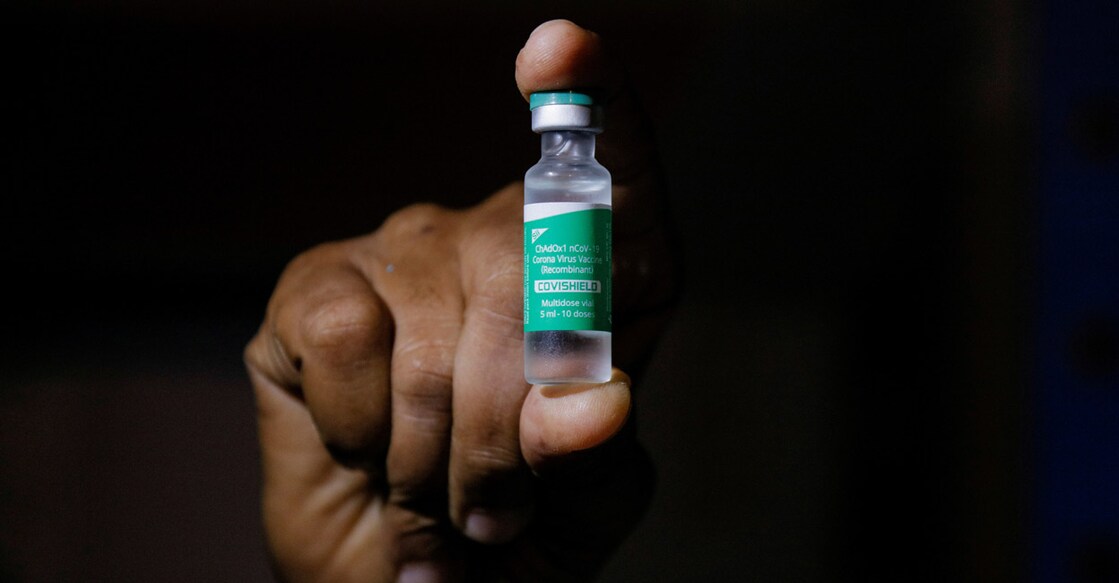 A man displays a vial AstraZeneca's COVISHIELD vaccine. File photo: Reuters/Francis Kokoroko