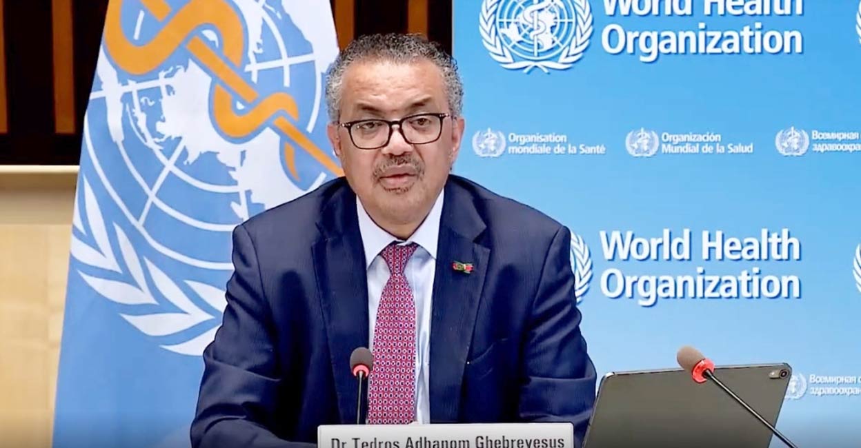Director-general of the World Health Organization (WHO) Tedros Adhanom Ghebreyesus. Image courtesy: IANS