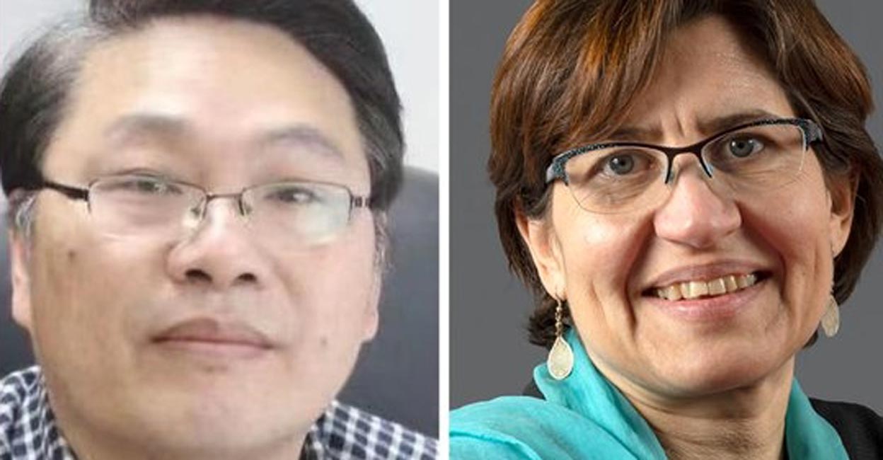 Two IPCC climate scientists in TIME's 2022 100 Most Influential persons list . (credit : @IPCC_CH/twitter) Valerie Masson-Delmotte (R) and Panmao Zhai. Photo: IANS