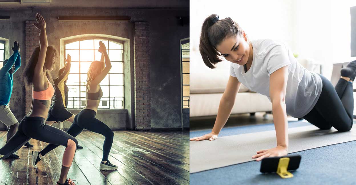 While some claim that hitting the gym is the only way to achieve significant results, others argue home workout is better. Combo image: (L) 
oneinchpunch/Shutterstock, (R) Antonio_Diaz/Istock