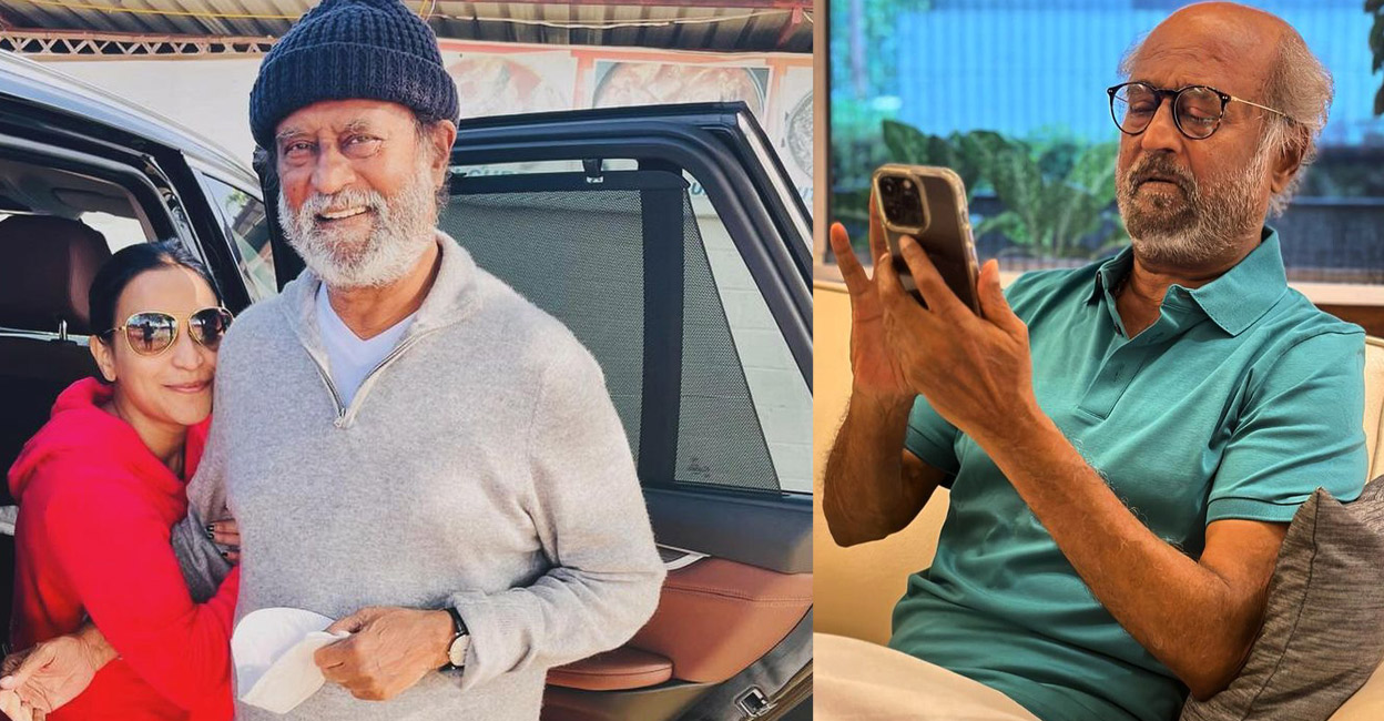 rajinikanth Rajinikanth with his daughter Aishwarya (left) and Rajinikanth (right). Photo: Instagram/@aishwaryarajini