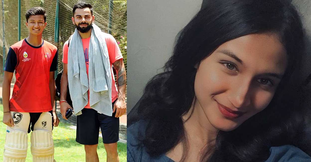 Aryan Bangar with Virat Kohli (left). Aryan after transitioning into Anaya. Photo: Instagram/@anayabangar