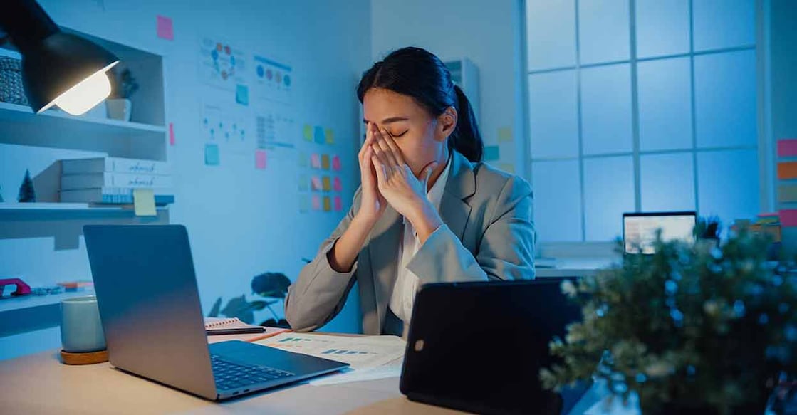 eye-strain Set timers on your phone or alarms to remind you to take an eye break every 20 minutes. Photo: Shutterstock/Tirachard Kumtanom