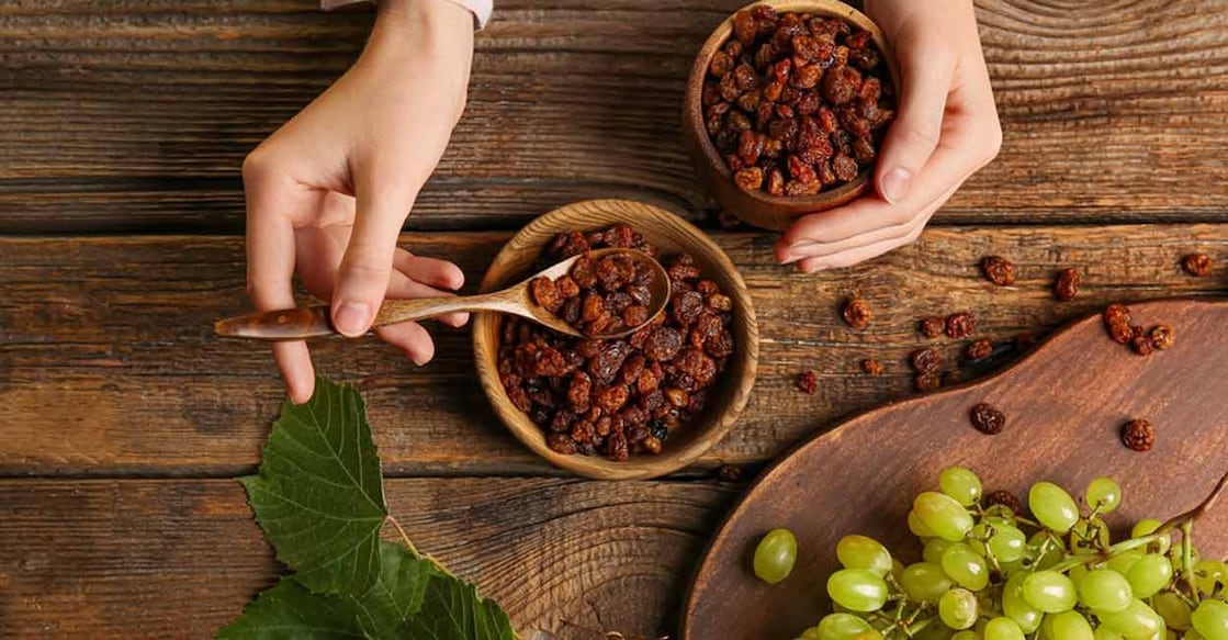 Raisins and sultanas are made from a variety of grapes called the Thompson Seedless, and currants are made from Black Corinth grapes. Photo: Shutterstock/Pixel-Shot