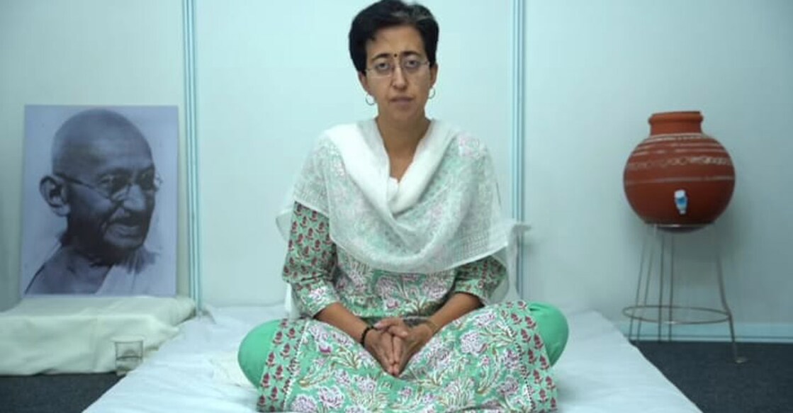 On the fifth day of the paani satyagraha strike, Aditi Singh was hospitalised as her health deteriorated and had extremely low blood sugar and sodium. Photo: Instagram/@atishi.aap