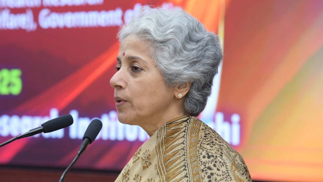 Dr Soumya Swaminathan speaks at ICAR-Central Marine Fisheries Research Institute (CMFRI) in Kochi on Friday. Photo: Special arrangement