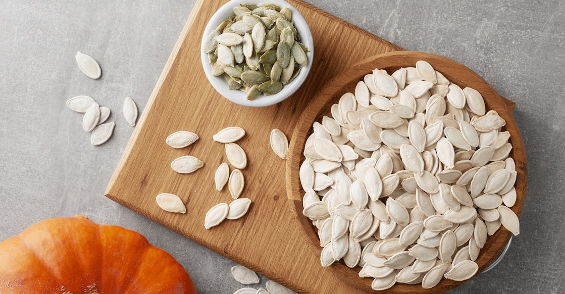 If the pumpkin is sourced from a credible organic space that doesn't add unnecessary additives, you can have it unshelled and benefit from its fibre. Photo: iStock/Serhii Shleihel