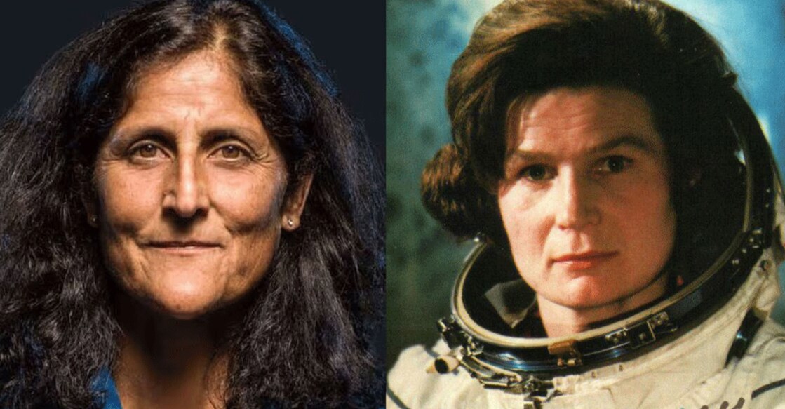 Sunita Williams (left) and Valentina Tereshkova(right). Photo: Special Arrangement