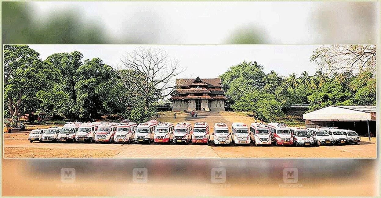 61 ambulances are set up for the Thrissur Pooram festival this year. File Photo