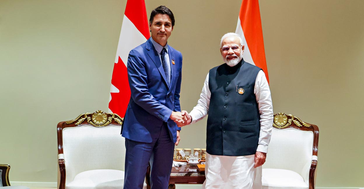 Canadian PM Justin Trudeau, seen here with his Indian counterpart Narendra Modi, alleged that India may have had links to the assassination of a Sikh leader in Canada. File photo: PTI