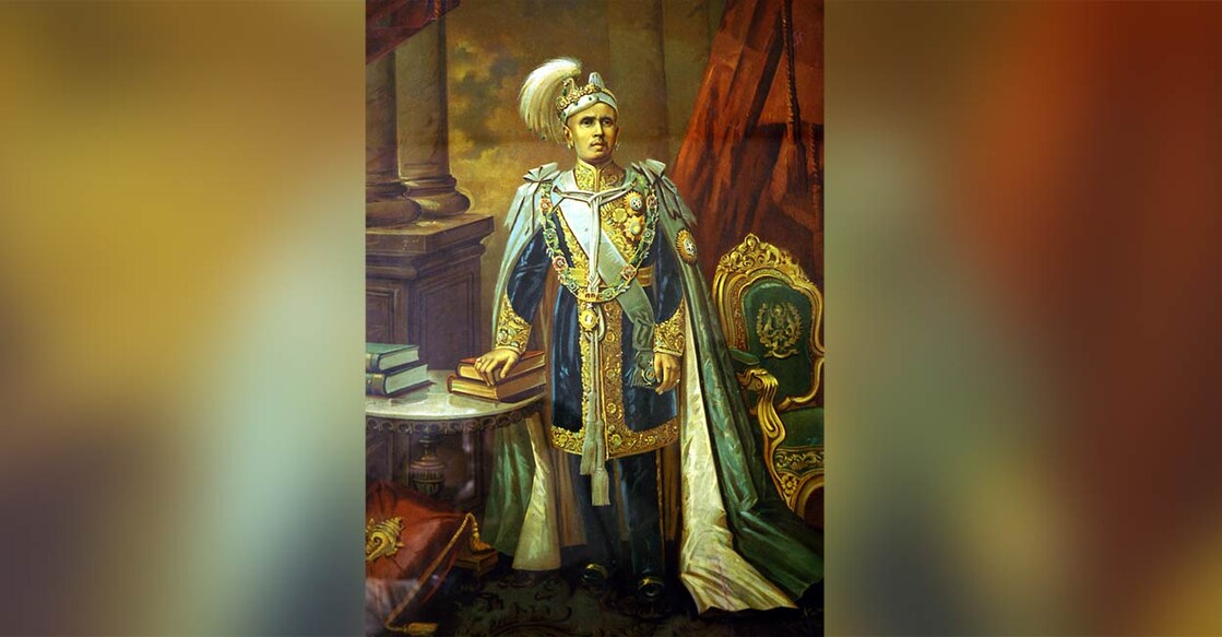 Painting of Sri Mulam Thirunal Rama Varma (1885-1924). Image courtesy Travancore Royal family/Recopy by B Jayachandran