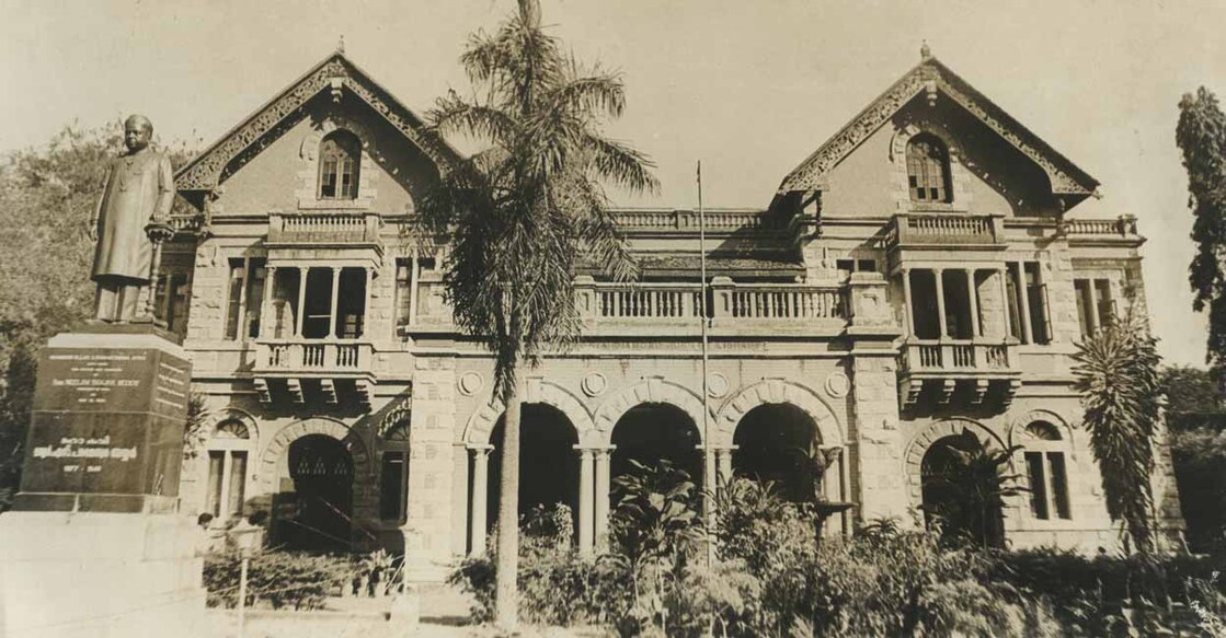 An old photo of Trivandrum public library. Photo: Manorama archive