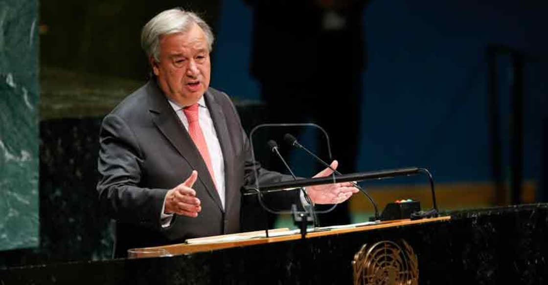 UNITED NATIONS, Sept. 24, 2019 (Xinhua) -- The United Nations (UN) Secretary-General Antonio Guterres addresses the opening of the General Debate of the 74th session of the UN General Assembly at the UN headquarters in New York, Sept. 24, 2019. (Xinhua/Li Muzi/IANS) UNITED NATIONS, Sept. 24, 2019 (Xinhua) -- The United Nations (UN) Secretary-General Antonio Guterres addresses the opening of the General Debate of the 74th session of the UN General Assembly at the UN headquarters in New York, Sept. 24, 2019. (Xinhua/Li Muzi/IANS)