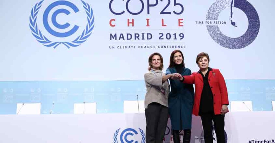 Madrid: UN Climate Change Executive Secretary Patricia Espinosa (R) attends the 25th Conference of the Parties to the United Nations Framework Convention on Climate Change (UNFCCC) or COP25 in Madrid. (Photo: IANS)