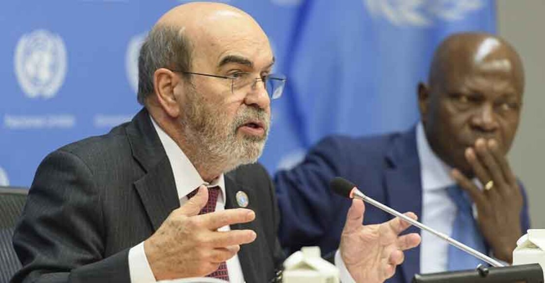 Food and Agriculture Organisation Director-General Jose Graziano da Silva, left, and International Fund for Agricultural Development President Gilbert Fossoun Houngbo brief the media on the "The State of Food Security and Nutrition in the World 2019". (Photo: UN/IANS) Food and Agriculture Organisation Director-General Jose Graziano da Silva, left, and International Fund for Agricultural Development President Gilbert Fossoun Houngbo brief the media on the "The State of Food Security and Nutrition in the World 2019". (Photo: UN/IANS)