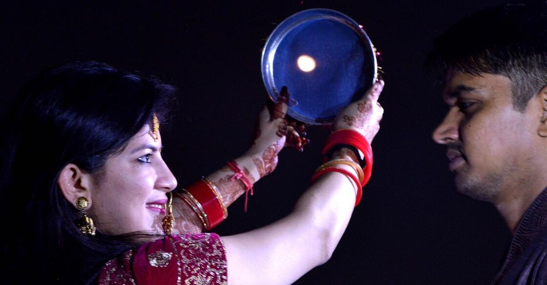 New Delhi:  Karva Chauth celebrations underway in New Delhi on Oct 17, 2019. (Photo: IANS)