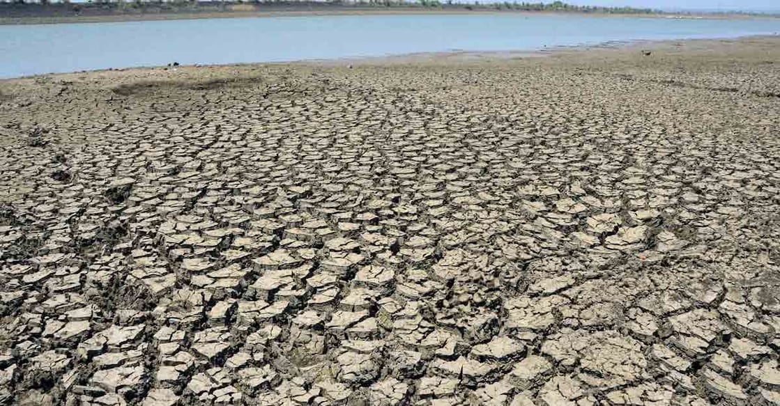 Nagpur: Parched land at the drought affected Vena Dam off Amravati Road, 25km from Nagpur, on May 14, 2019. Around 21,000 villages in 151 tehsils across Maharashtra are in the grip of drought, covering almost half the geographical area of the state. (Photo: IANS)