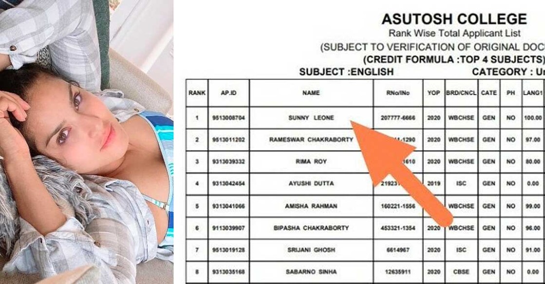 sunny leone tops college list