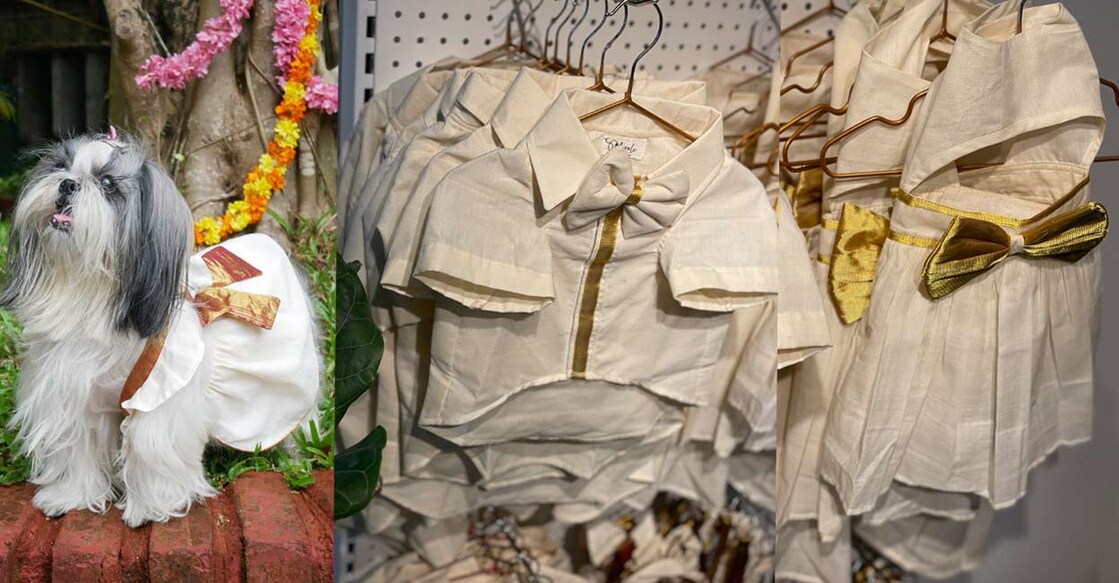 The pet shop ‘Just Dogs’ at Panampilli Nagar in Kochi is showcasing these different dresses for the two pet genders.