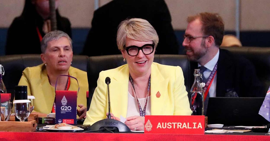 INDONESIA-G20-CLIMATE Australian Environment Minister Tanya Plibersek attends the G20 Environment and Climate Ministers' Meeting in Nusa Dua, Bali. Photo: Made Nagi/Pool via Reuters