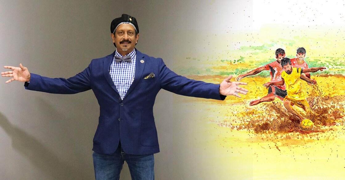 Patric Rozario and a painting from the Grassroots series : Special Arrangement 