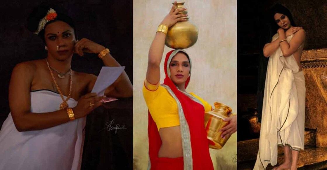 Sheetal Shyam, Sandra and Honey were the models who posed as characters in the paintings