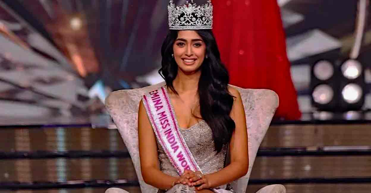 Sini Shetty from Karnataka wins Femina Miss India World 2022 title. Photo courtesy: Twitter/Miss India
