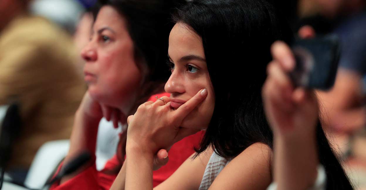 CLIMATE-UN A delegate looks on at the United Nations Climate Change Conference (COP28) in Dubai. Photo: Thomas Mukoya/File