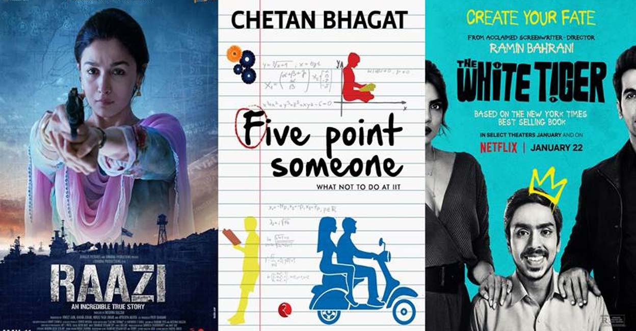 Bollywood movies inspired by Indian authors.(photo:IANSLIFE) The movie '3 idiots' starring Aamir Khan, Sharman Joshi, R. Madhavan, and Kareena Kapoor Khan is based on Chetan Bhagat's debut novel 'Five Point Someone'. Photo: IANS