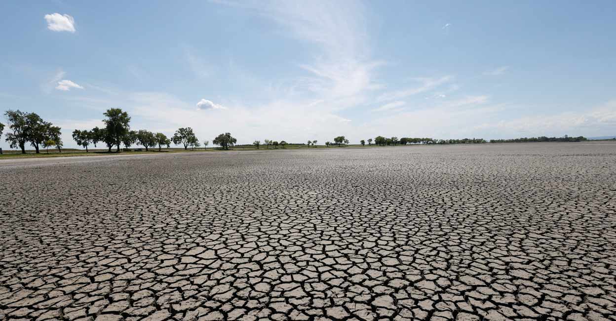 A general view shows an almost dried-up Lake Zicksee near Sankt Andrae, as another heatwave is predicted for parts of the country, in Austria. File photo: Reuters/Leonhard Foeger