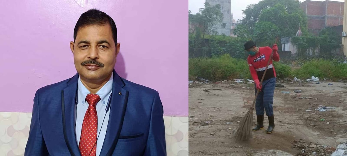Mahesh Shukla is a businessman who is engaged in the cleaning-up mission in Gorakhpur city. Photo: IANS