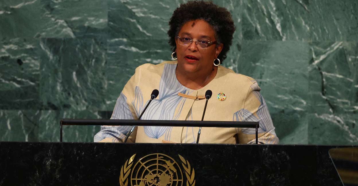 UN-ASSEMBLY Barbados Prime Minister Mia Mottley. File photo: Reuters/Mike Segar
