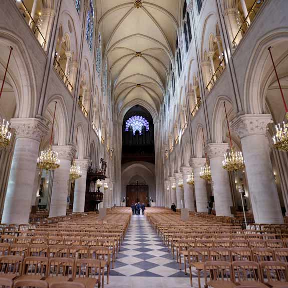 A view of the Notre-Dame de Paris cathedral, ahead of its official reopening ceremony after more than five years of reconstruction work following the April 2019 fire. Photo: LUDOVIC MARIN/Pool via REUTERS