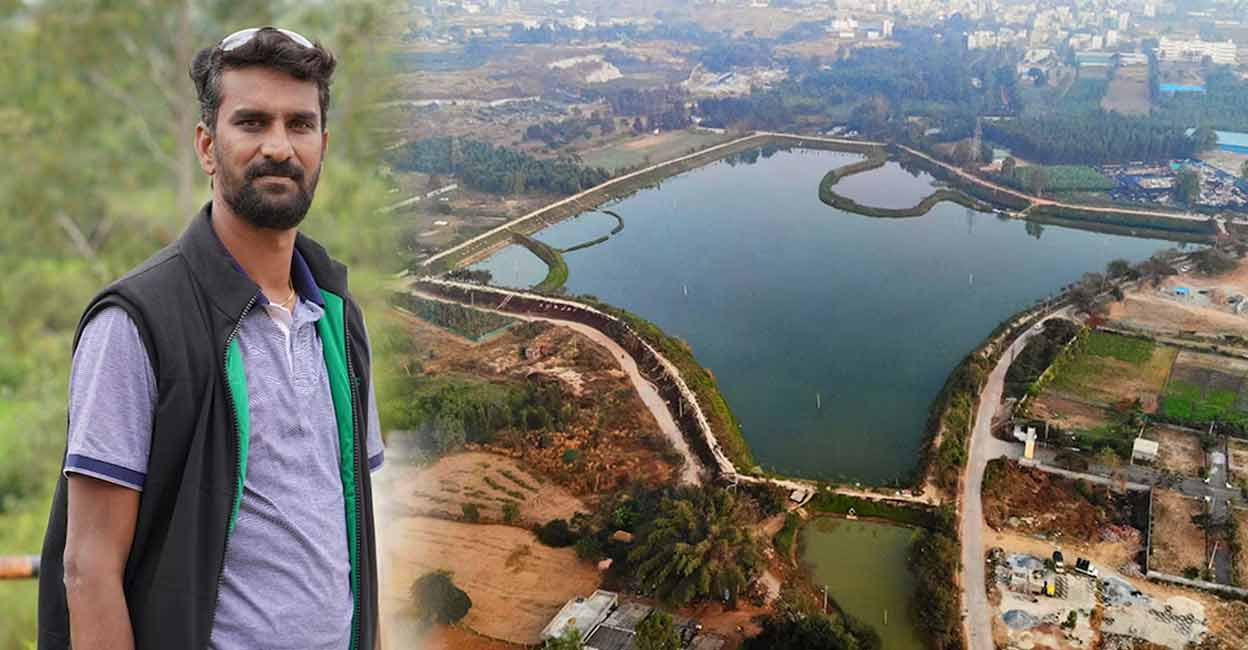 Anand Malligavad has restored seven lakes in the temple town of Ayodhya, nine in Lucknow and 40 water bodies in Odisha. A lake restored by Malligavad. Photo: X/@BlrCity_Updates