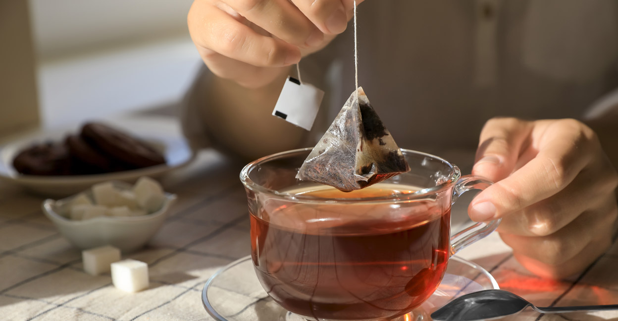 2232887661 Tea bags made using corn, starch or sugar cane have the potential to harm the environment. Photo: New Africa/Shutterstock