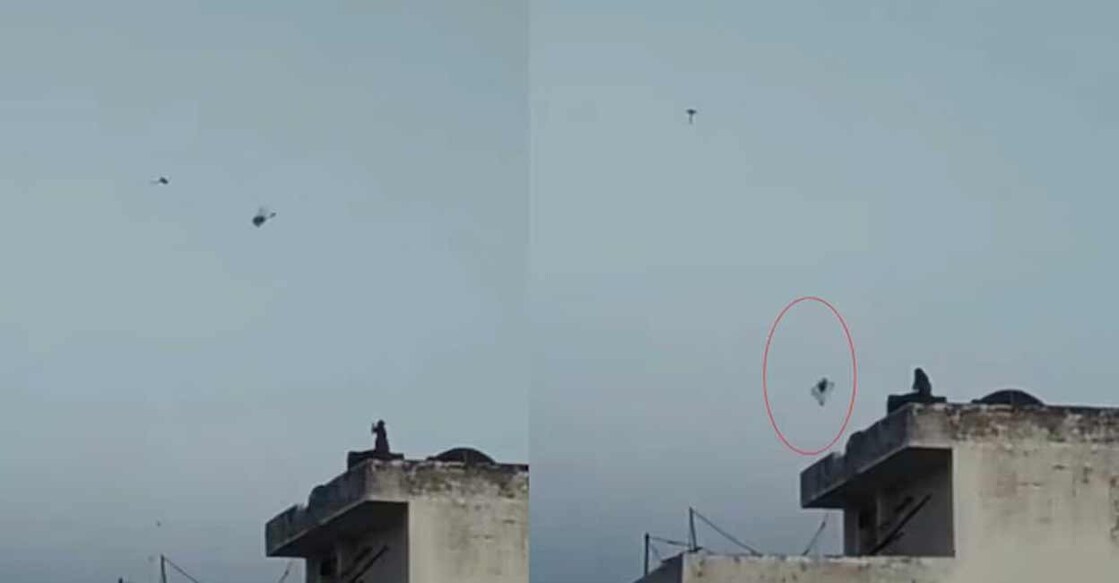 The monkey sitting on a terrace snatches the string of a kite and flies it. Photo: X/@rose_k01