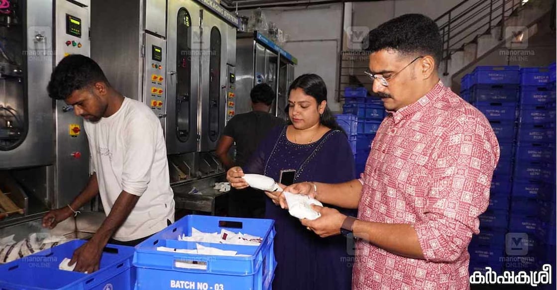 Ranjith and Sai Priyanka at milk processing plant. Photo: Karshakasree